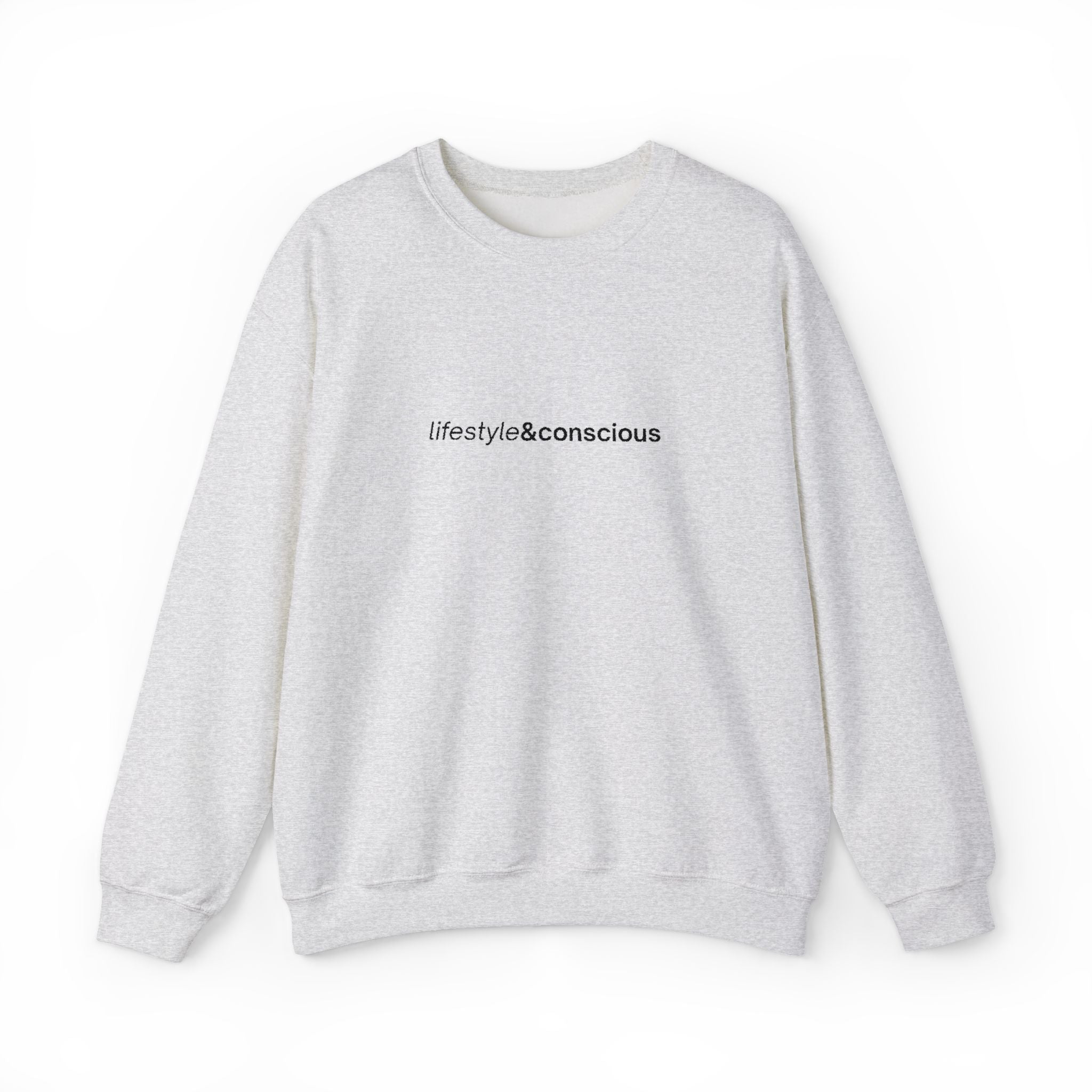 Lifestyle & Conscious Crewneck Sweatshirt — Minimal Eco Message