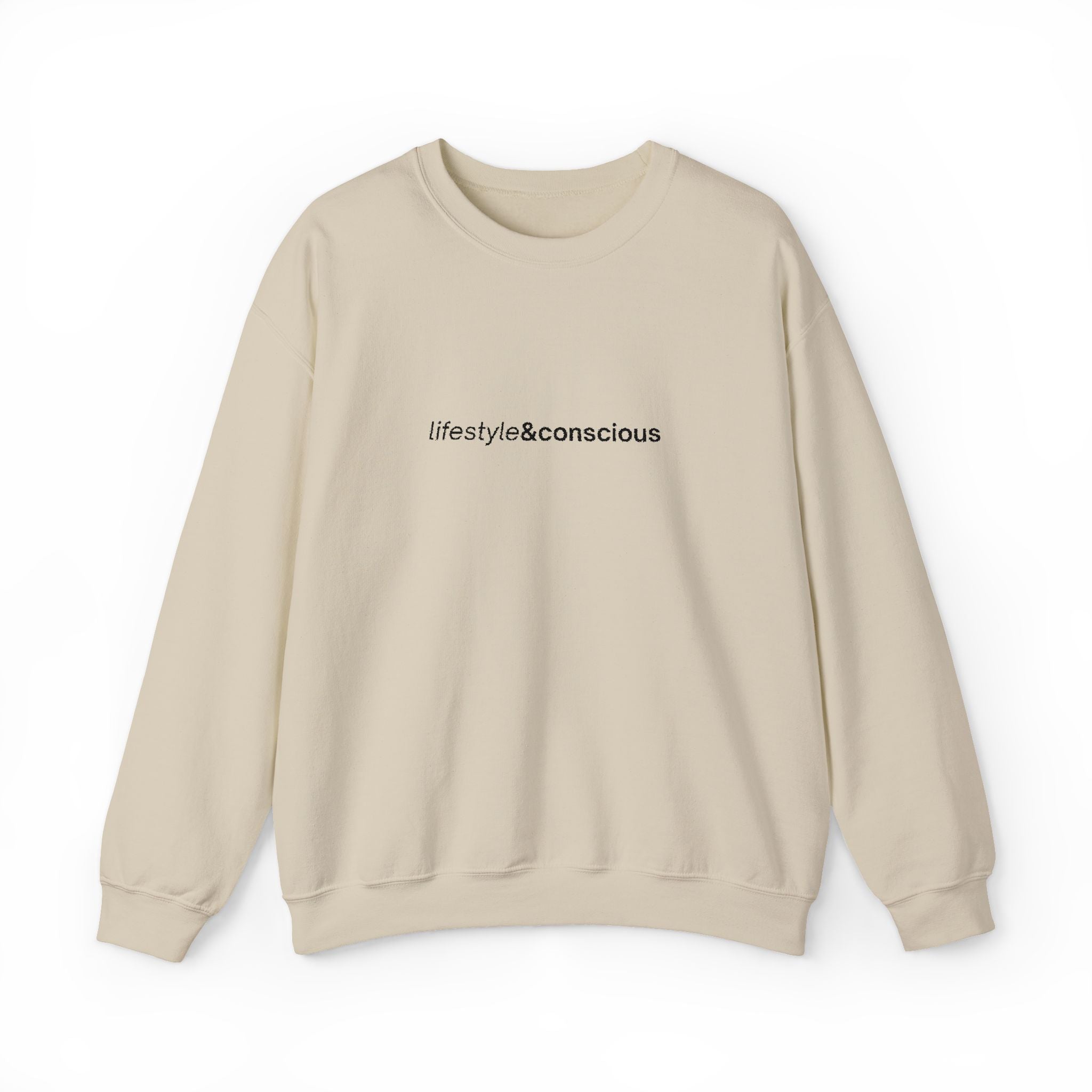 Lifestyle & Conscious Crewneck Sweatshirt — Minimal Eco Message