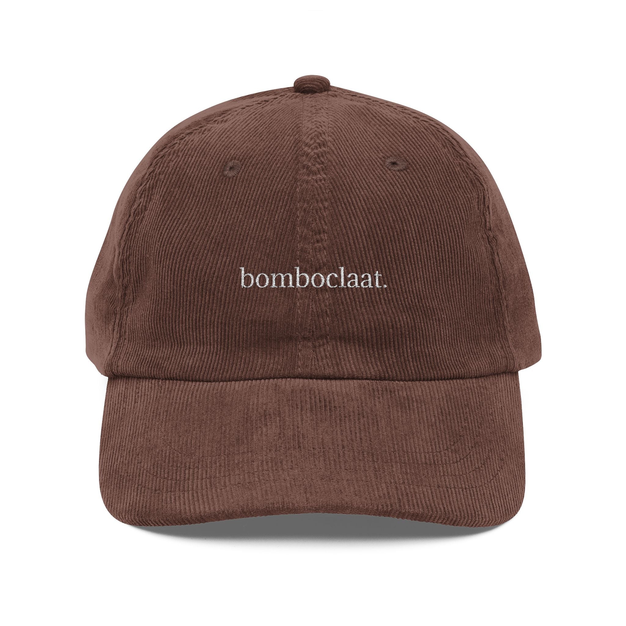 bomboclaat. - Vintage Corduroy Cap - Stylish Embroidered Hat, Casual Wear, Great for Friends, Unique Gift for Holidays, Unisex Accessories