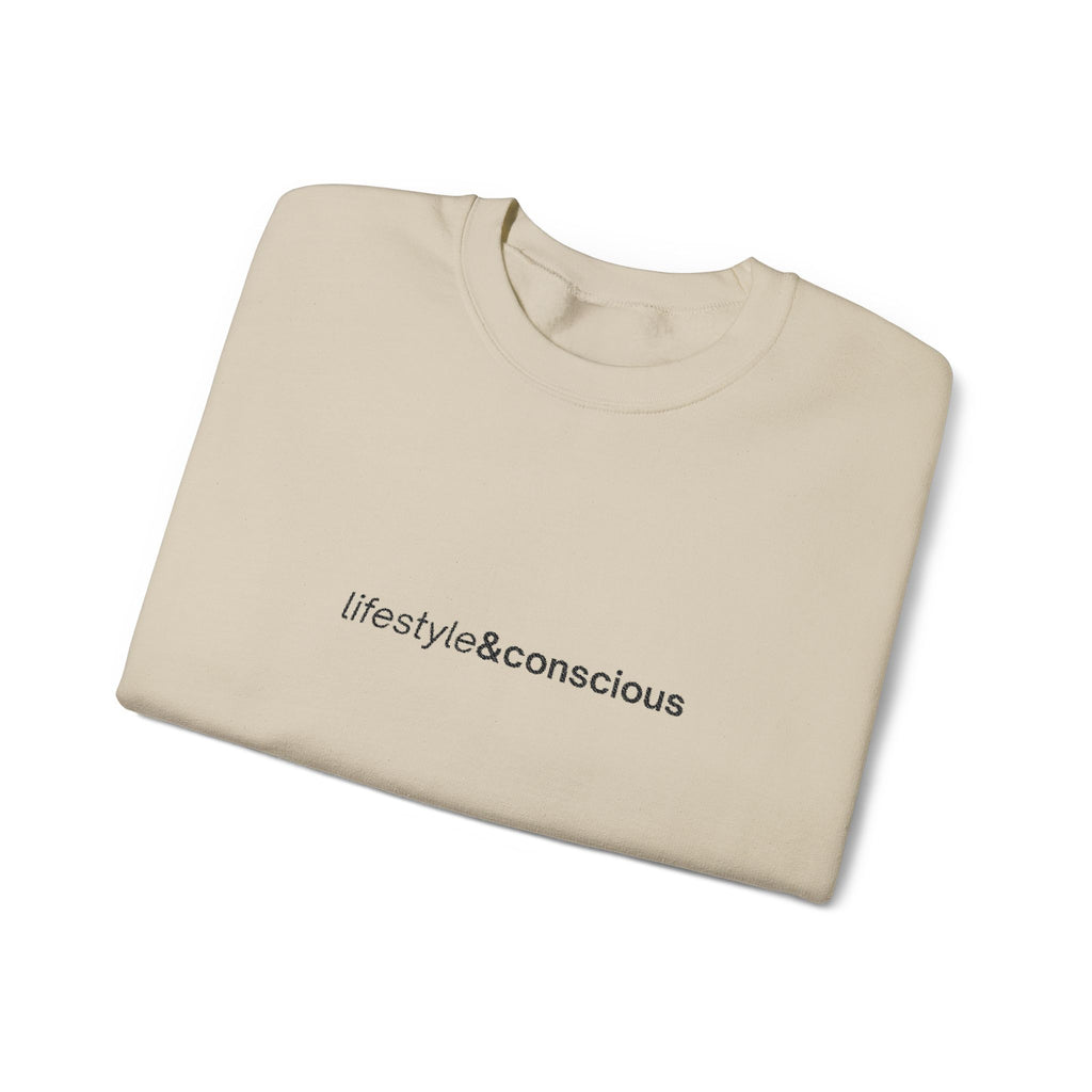 Lifestyle & Conscious Crewneck Sweatshirt — Minimal Eco Message