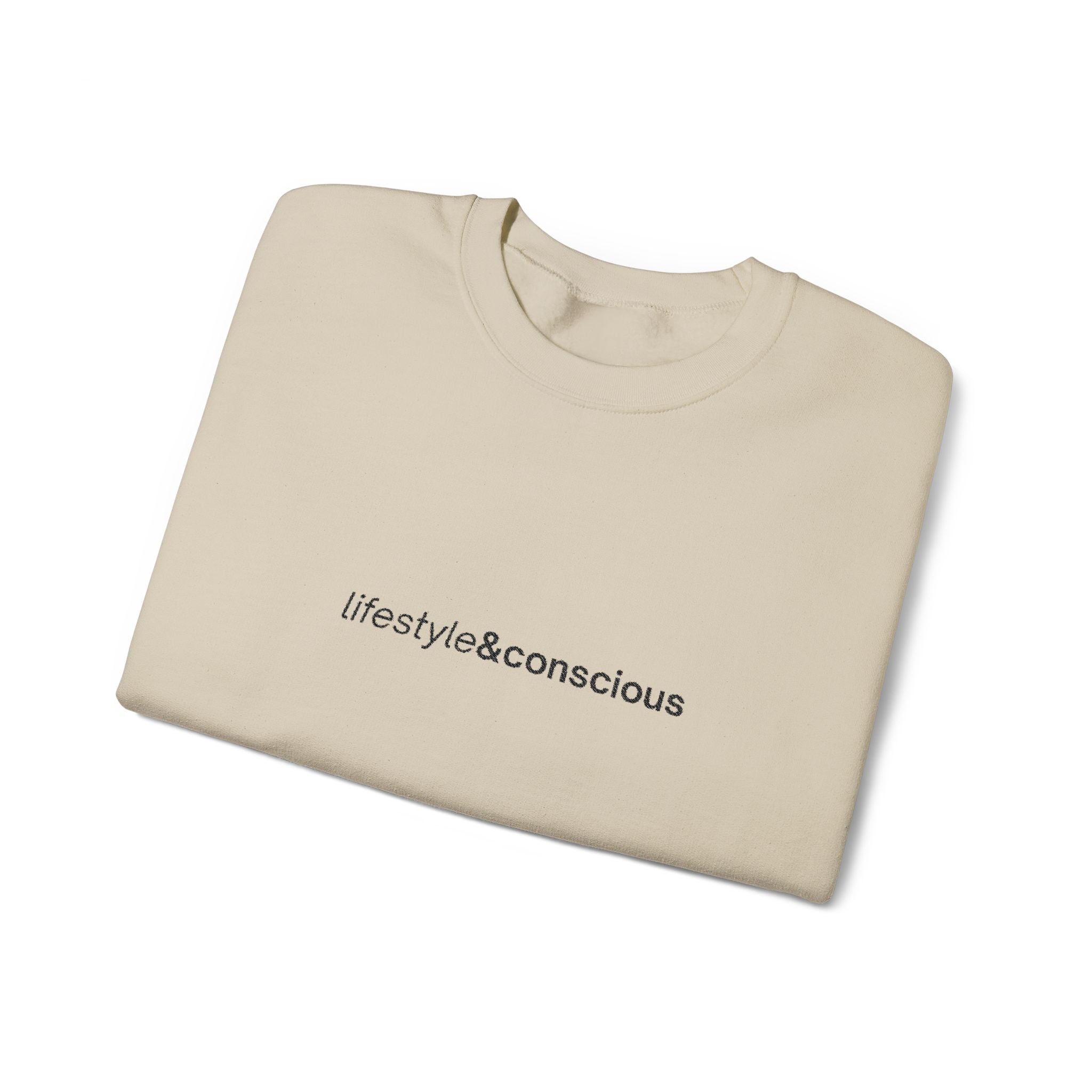 Lifestyle & Conscious Crewneck Sweatshirt — Minimal Eco Message