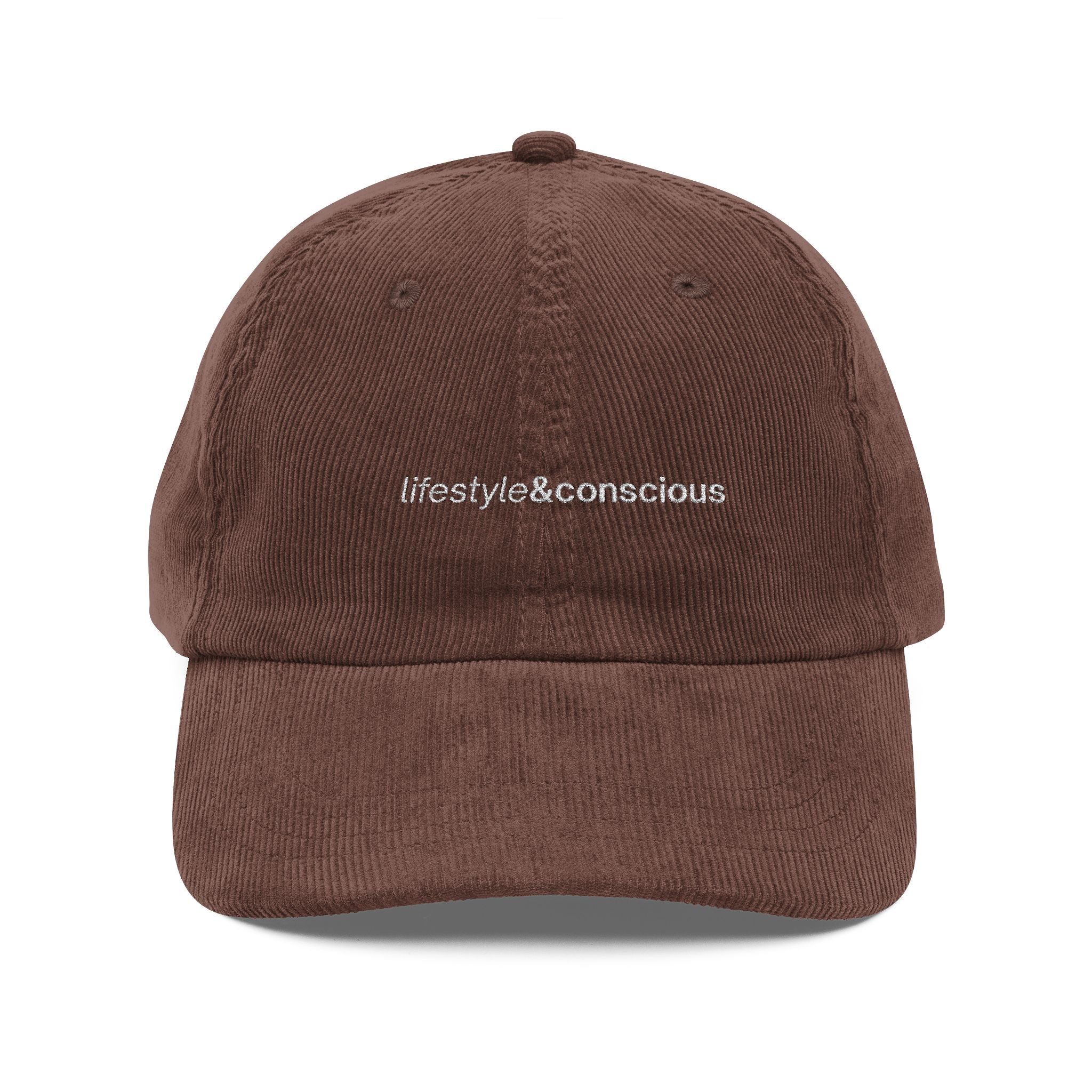 lifestyle&conscious - Vintage Corduroy Cap - Stylish Embroidered Hat, Casual Wear, Great for Friends, Unique Gift for Holidays, Unisex Accessories