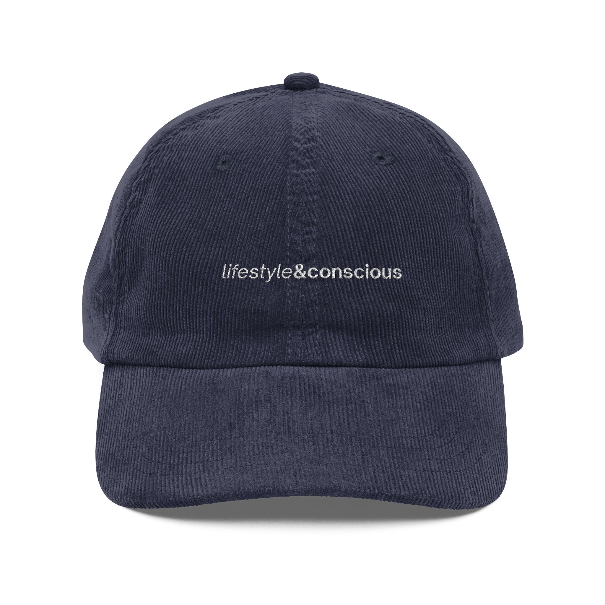 lifestyle&conscious - Vintage Corduroy Cap - Stylish Embroidered Hat, Casual Wear, Great for Friends, Unique Gift for Holidays, Unisex Accessories