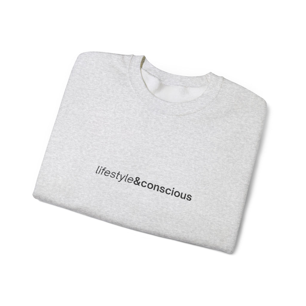 Lifestyle & Conscious Crewneck Sweatshirt — Minimal Eco Message