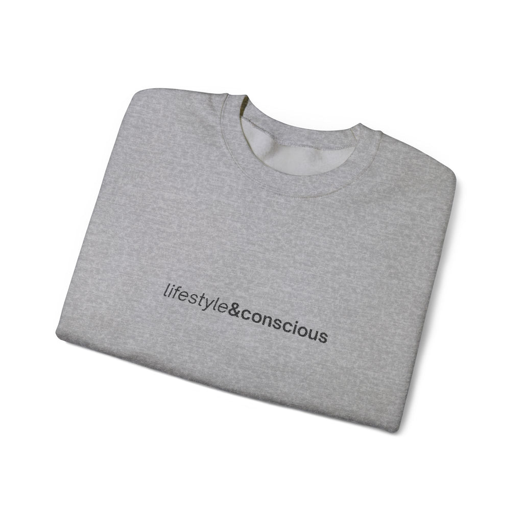 Lifestyle & Conscious Crewneck Sweatshirt — Minimal Eco Message