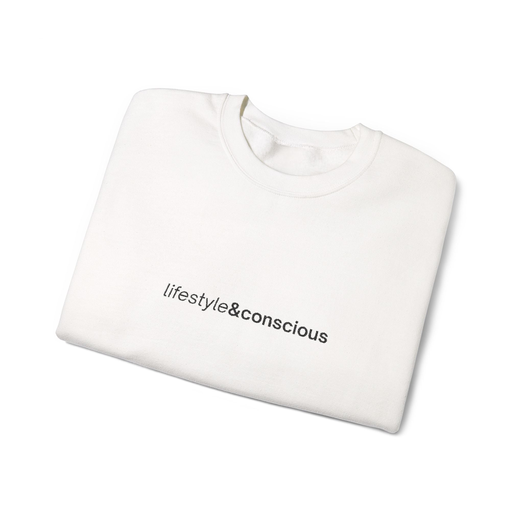 Lifestyle & Conscious Crewneck Sweatshirt — Minimal Eco Message